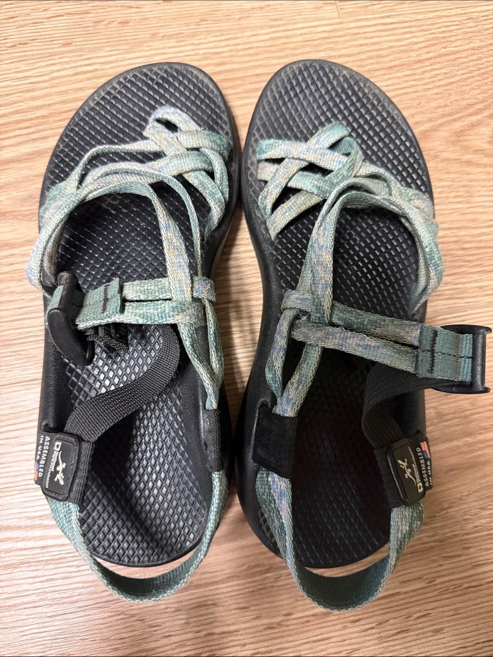 Chaco Teal Green Webbing Sport Sandals